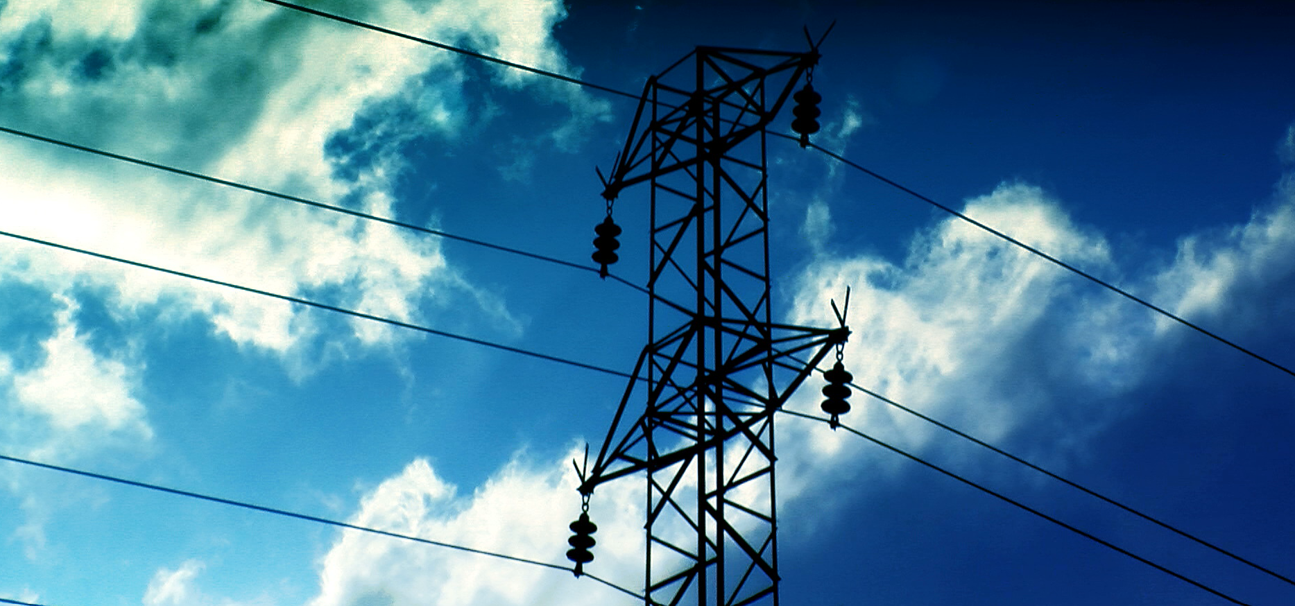 Electric transmission tower and power lines